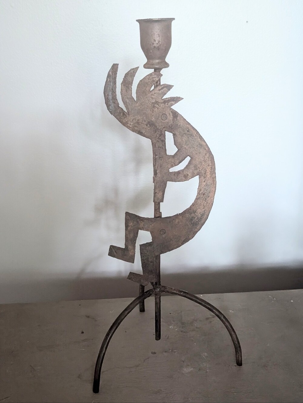 Vintage Kokopelli Rustic Candle Holder  Southwest Decor